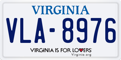 VA license plate VLA8976