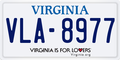 VA license plate VLA8977