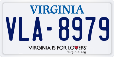 VA license plate VLA8979
