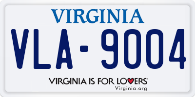 VA license plate VLA9004
