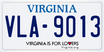 VA license plate VLA9013