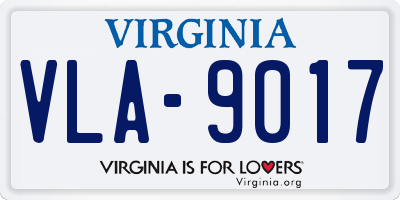VA license plate VLA9017