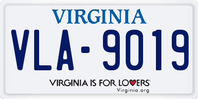 VA license plate VLA9019
