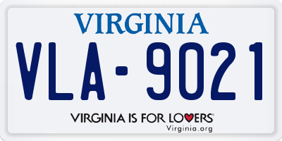 VA license plate VLA9021