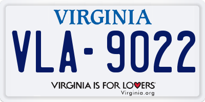 VA license plate VLA9022