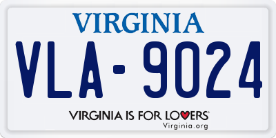 VA license plate VLA9024