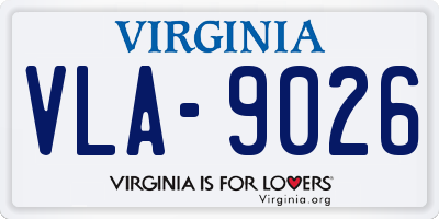 VA license plate VLA9026