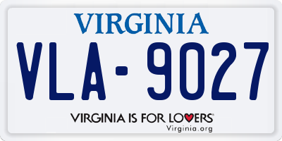 VA license plate VLA9027