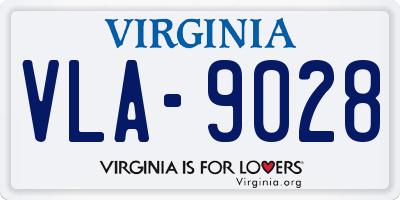 VA license plate VLA9028