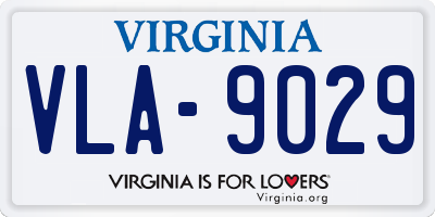 VA license plate VLA9029