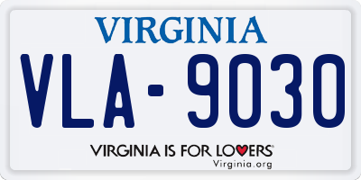VA license plate VLA9030