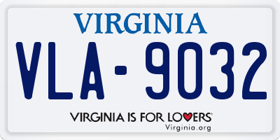 VA license plate VLA9032