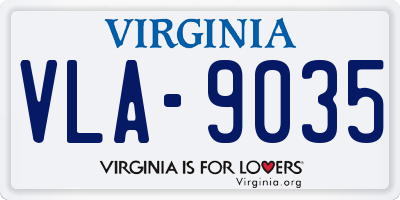VA license plate VLA9035
