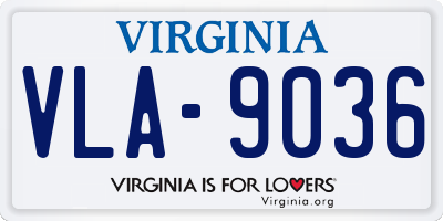 VA license plate VLA9036