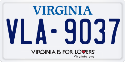 VA license plate VLA9037
