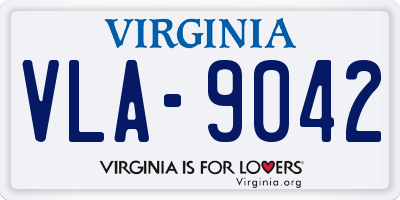 VA license plate VLA9042