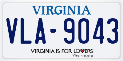 VA license plate VLA9043