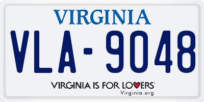 VA license plate VLA9048