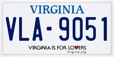 VA license plate VLA9051