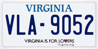 VA license plate VLA9052