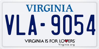 VA license plate VLA9054
