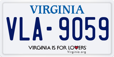 VA license plate VLA9059