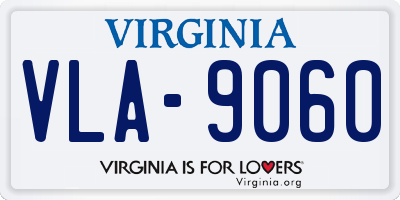 VA license plate VLA9060