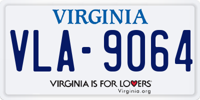 VA license plate VLA9064