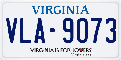 VA license plate VLA9073