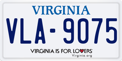 VA license plate VLA9075