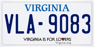 VA license plate VLA9083