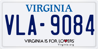 VA license plate VLA9084