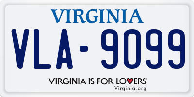 VA license plate VLA9099