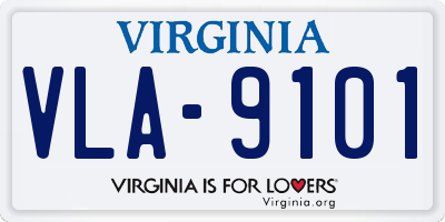 VA license plate VLA9101