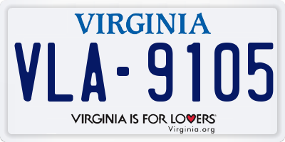 VA license plate VLA9105