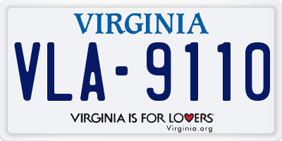 VA license plate VLA9110