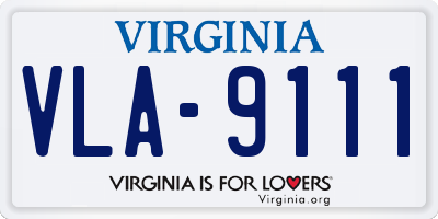 VA license plate VLA9111