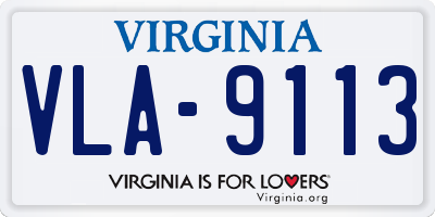 VA license plate VLA9113