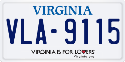 VA license plate VLA9115