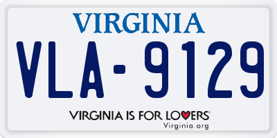 VA license plate VLA9129