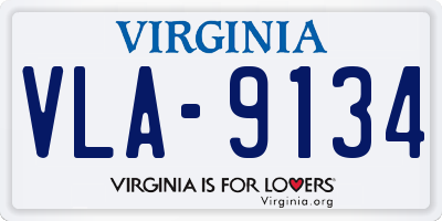 VA license plate VLA9134