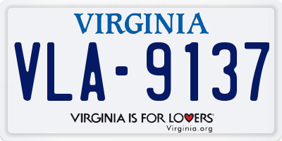 VA license plate VLA9137