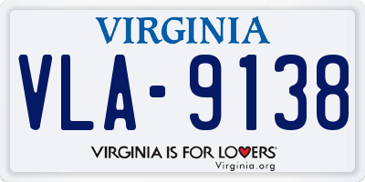 VA license plate VLA9138