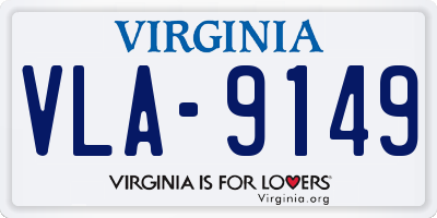 VA license plate VLA9149