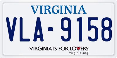VA license plate VLA9158