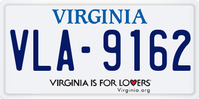 VA license plate VLA9162
