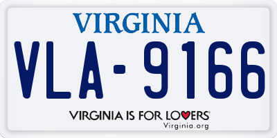 VA license plate VLA9166