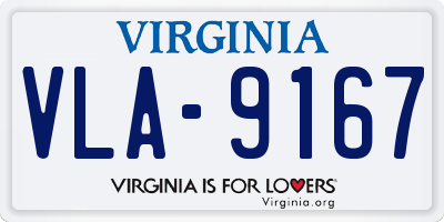 VA license plate VLA9167