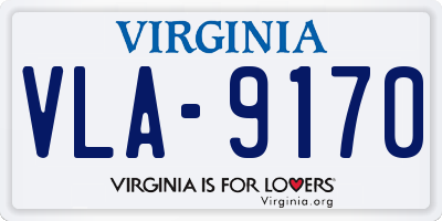 VA license plate VLA9170