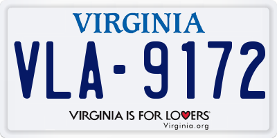 VA license plate VLA9172